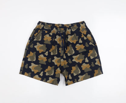 Forét Men's Multicoloured Camouflage Cargo Shorts Size S