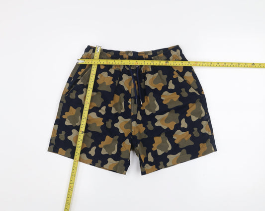 Forét Men's Multicoloured Camouflage Cargo Shorts Size S
