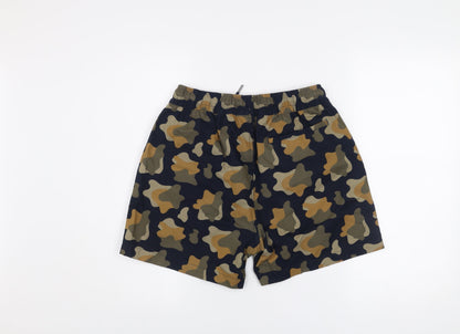 Forét Men's Multicoloured Camouflage Cargo Shorts Size S