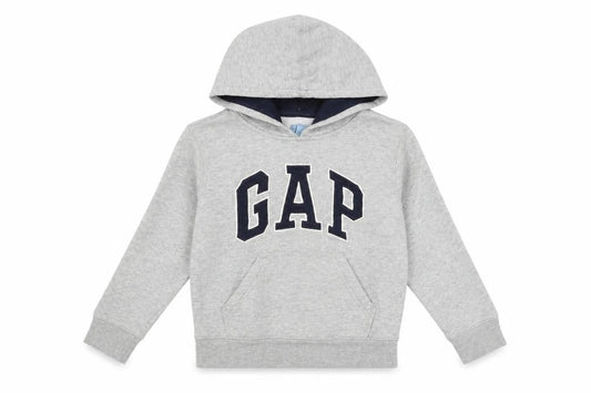 Gap Boys Grey Pullover Hoodie 4 Years Cotton Blend Logo Sweatshirt