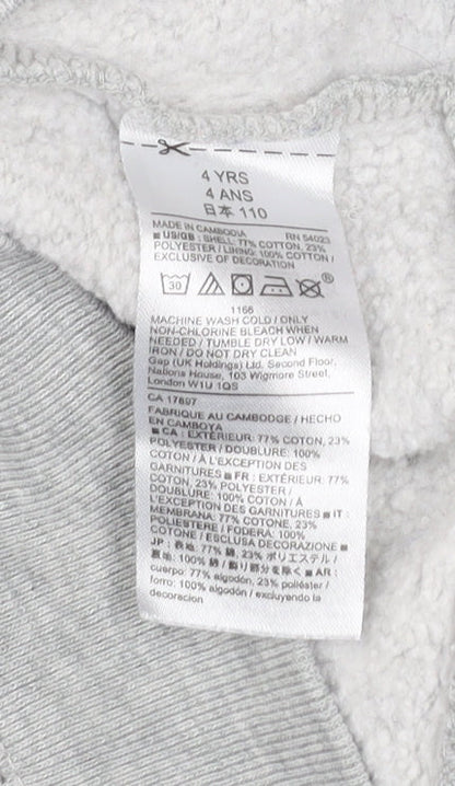 Boys UK Size 4 Years Gap Grey Pullover Hoodie