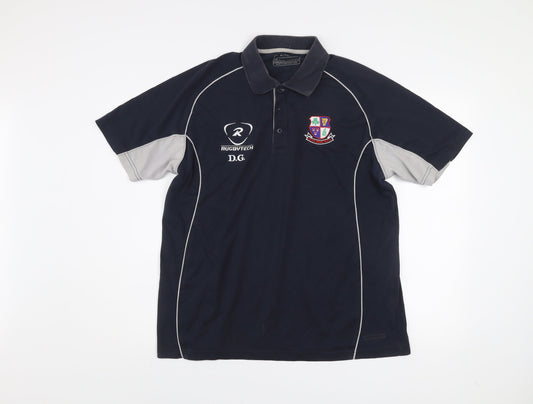 Mens UK Size L Rugbytech Cotton Blend Polo Shirt