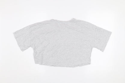 Womens UK Size XS Friends Grey Cropped T-Shirt