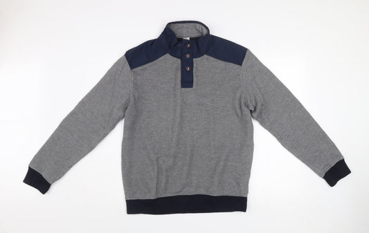 Mens UK Size XL DECATHLON Grey Henley Sweatshirt