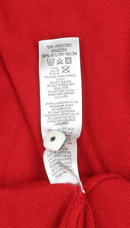 Womens UK Size XS Dunnes Red Cardigan Jumper