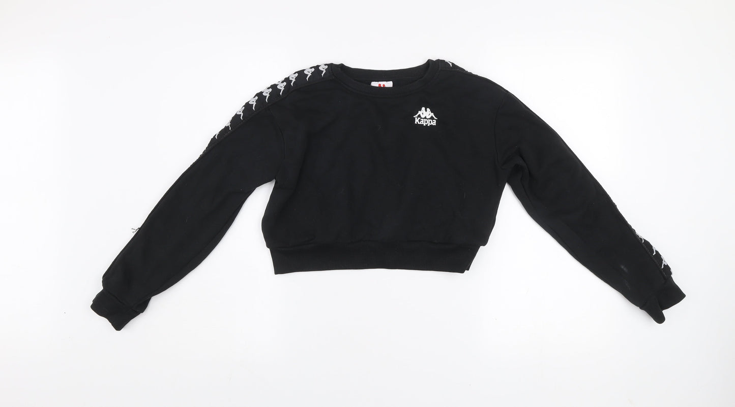 Womens UK Size S Kappa Black Pullover Sweatshirt