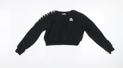 Womens UK Size S Kappa Black Pullover Sweatshirt