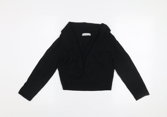 Gallery Women's Black V-Neck Open Knit Cardigan Size S