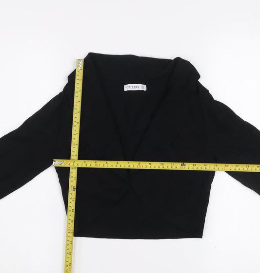 Gallery Women's Black V-Neck Open Knit Cardigan Size S