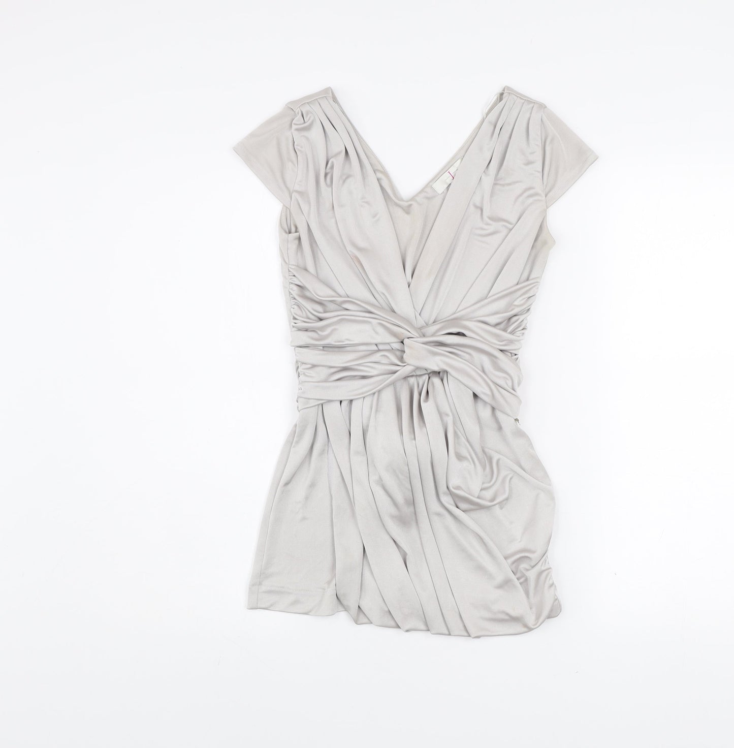 Jasper Conran Women’s Grey Wrap Satin Blouse Size 8