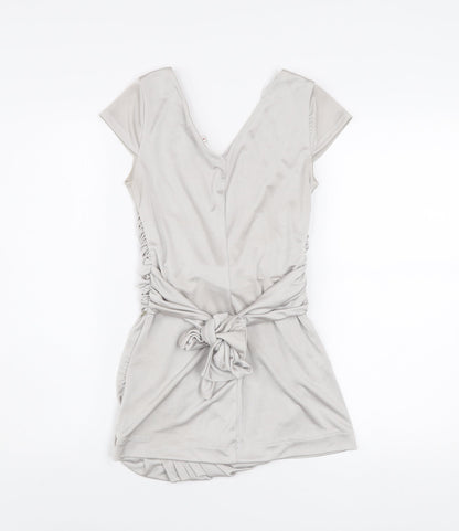 Jasper Conran Women’s Grey Wrap Satin Blouse Size 8