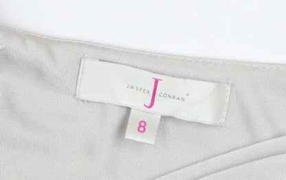 Jasper Conran Women’s Grey Wrap Satin Blouse Size 8
