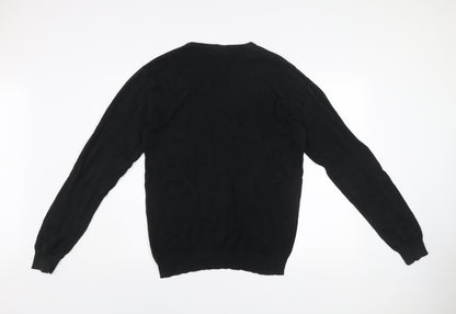 Mens UK Size L Mish Mash Black Pullover Jumper