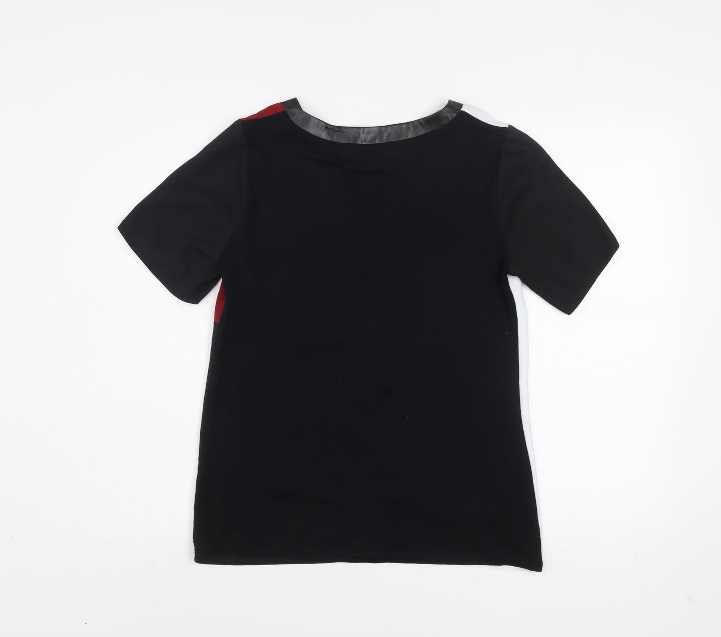 Dunnes Womens Multicoloured V-Neck Short Sleeve Colourblock Top Size 10