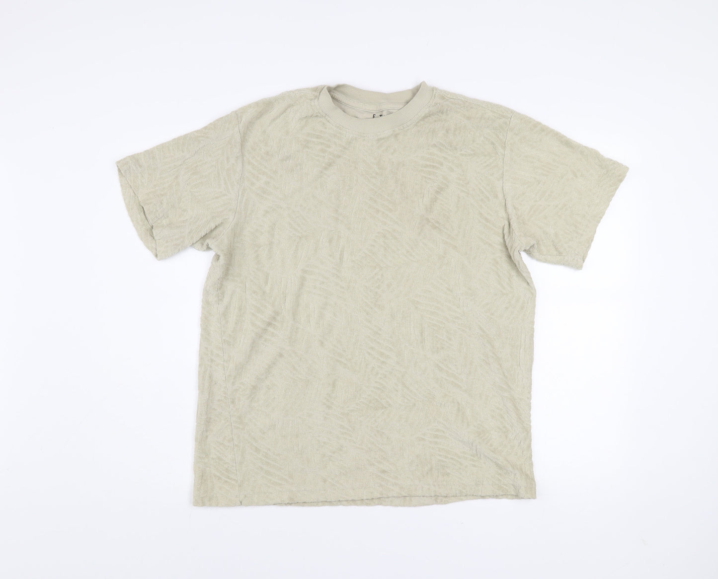 Mens UK Size M E.T.A Beige  T-Shirt