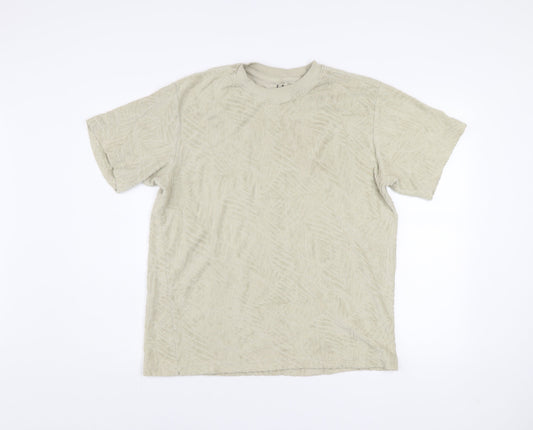 Mens UK Size M E.T.A Beige  T-Shirt
