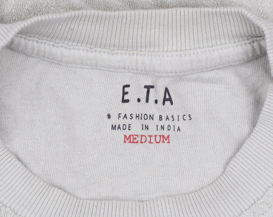 Mens UK Size M E.T.A Beige  T-Shirt