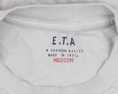 Mens UK Size M E.T.A Beige  T-Shirt