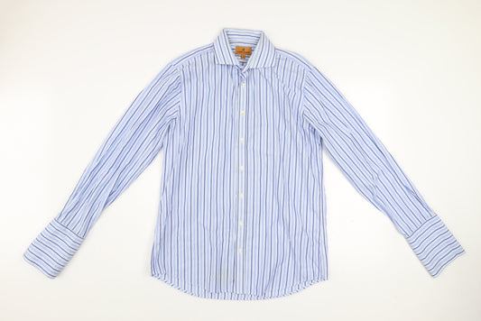 Mens UK Collar Size 16 Simon Carter Smart Blue  Dress Shirt
