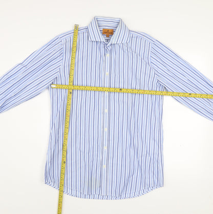 Mens UK Collar Size 16 Simon Carter Smart Blue  Dress Shirt