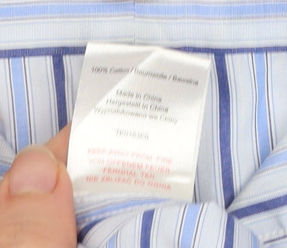 Mens UK Collar Size 16 Simon Carter Smart Blue  Dress Shirt