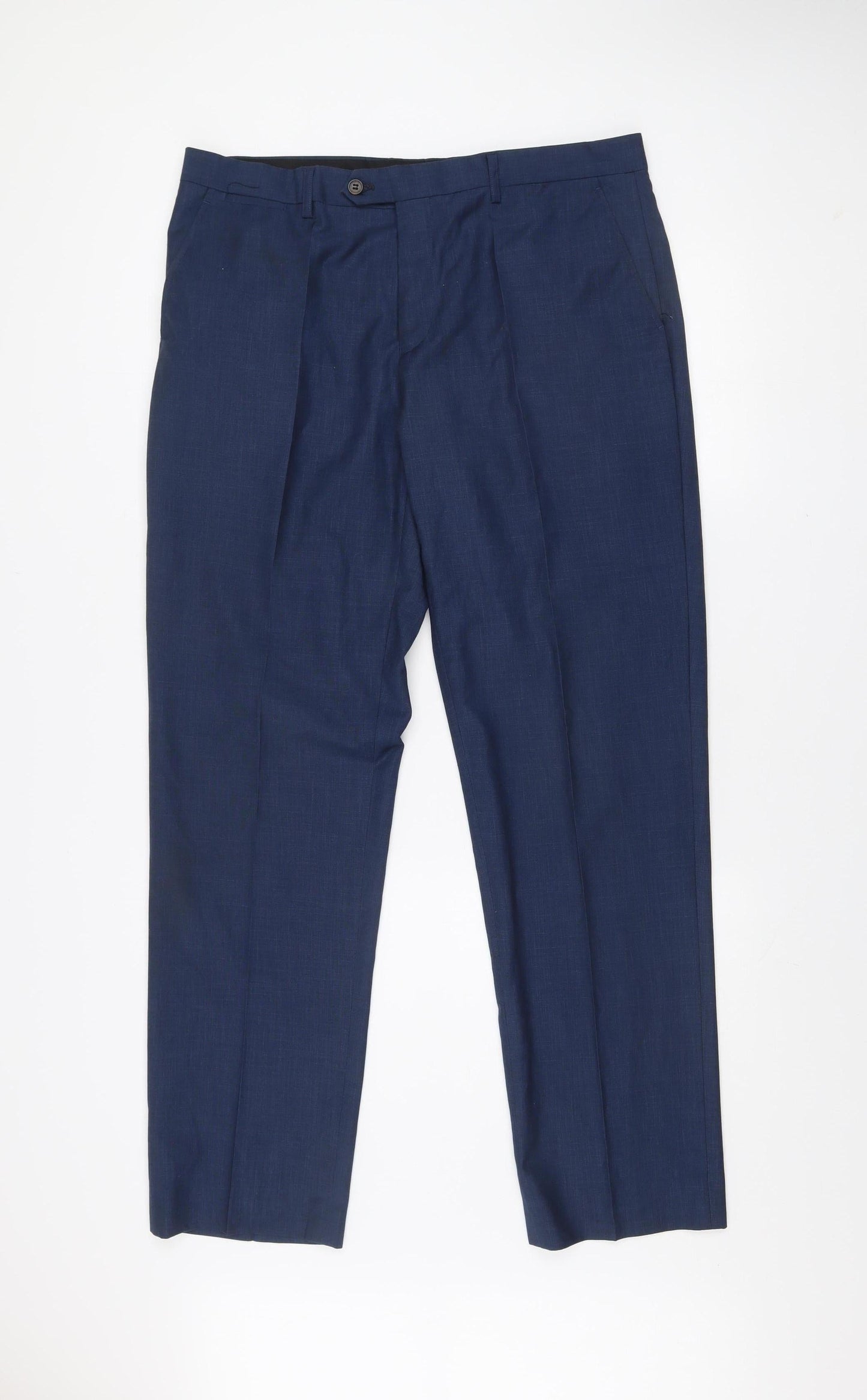 Mens UK Size 36L 6th Sense Regular Blue Suit Trousers