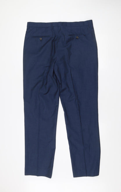 Mens UK Size 36L 6th Sense Regular Blue Suit Trousers