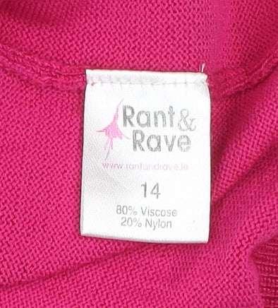 Womens UK Size 14 Rant & Rave Pink Pullover Jumper