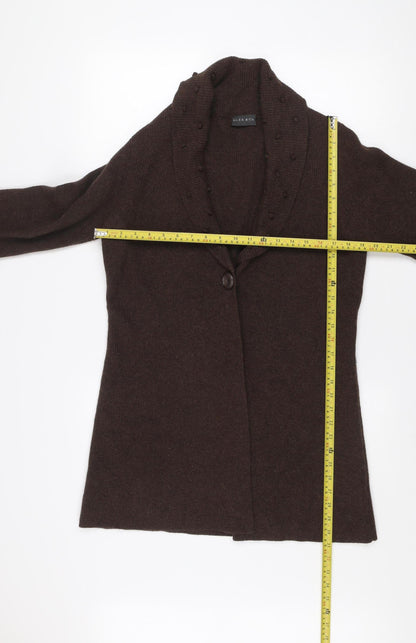 Alex & Co. Women Brown Wool Angora Knit Cardigan UK 12