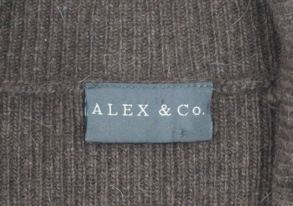 Alex & Co. Women Brown Wool Angora Knit Cardigan UK 12