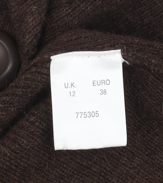 Alex & Co. Women Brown Wool Angora Knit Cardigan UK 12