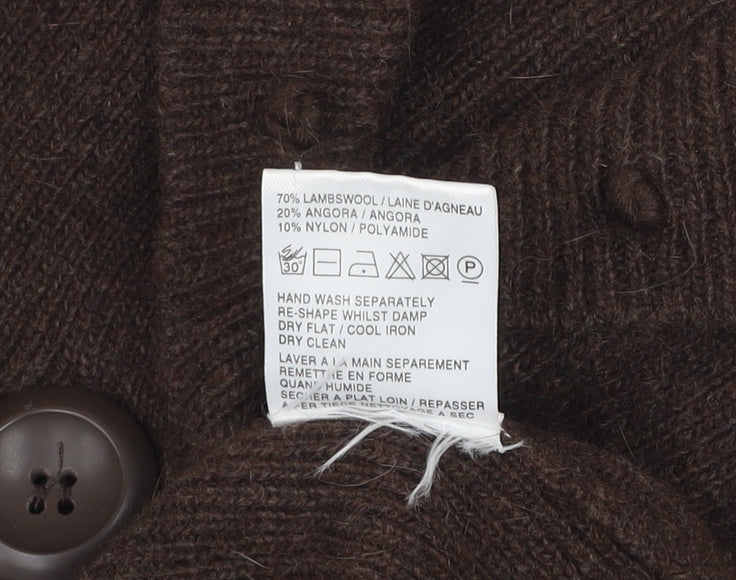 Alex & Co. Women Brown Wool Angora Knit Cardigan UK 12