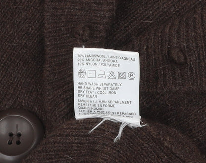 Alex & Co. Women Brown Wool Angora Knit Cardigan UK 12