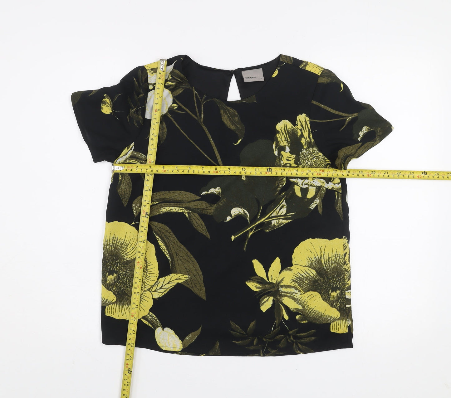 Womens UK Size S VERO MODA Black Basic Blouse