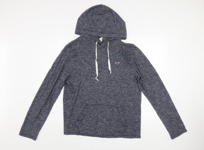 Mens UK Size M Hollister Blue Pullover Hoodie