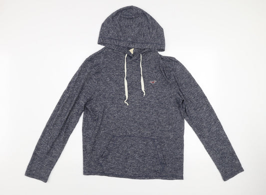 Mens UK Size M Hollister Blue Pullover Hoodie