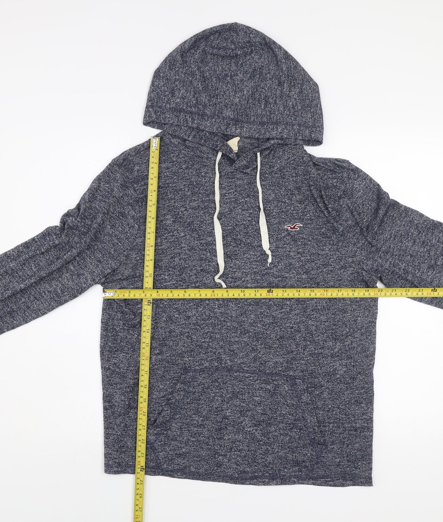 Mens UK Size M Hollister Blue Pullover Hoodie