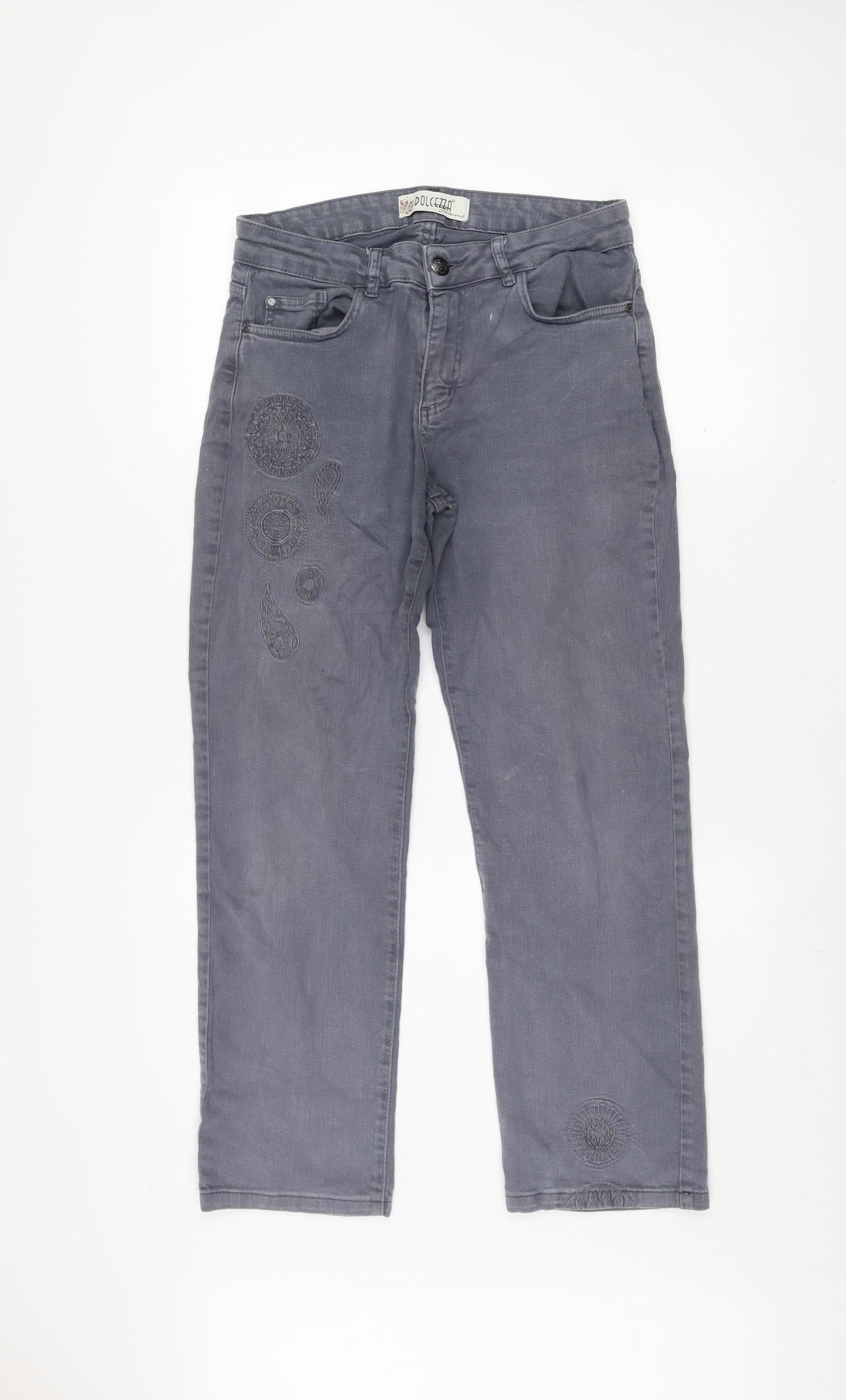 Womens UK Size 6 Dolcezza Regular Fit Straight Grey Jeans