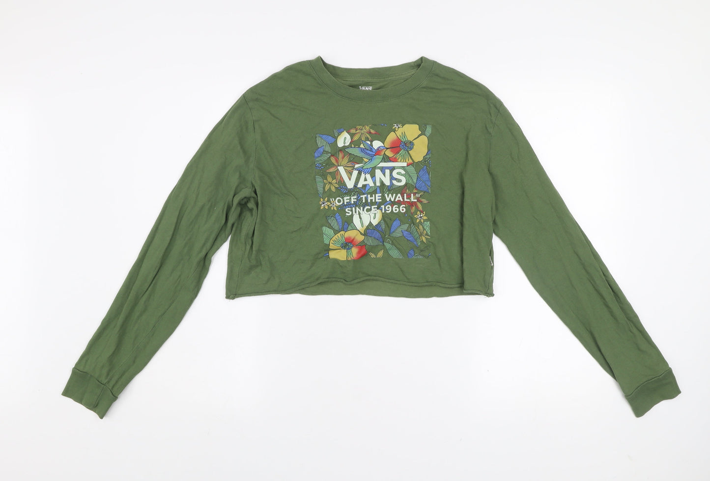 Womens UK Size M VANS Green Pullover Sweatshirt