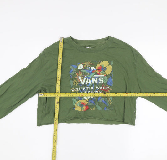 Womens UK Size M VANS Green Pullover Sweatshirt