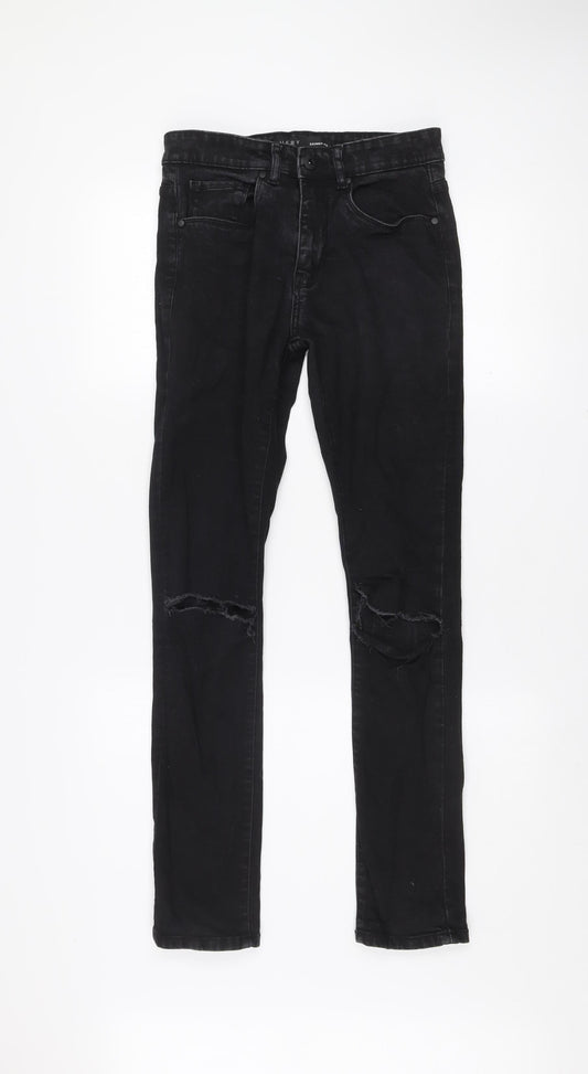 Very Man Black Skinny Fit Jeans Men’s Waist 28 Regular Distressed Denim