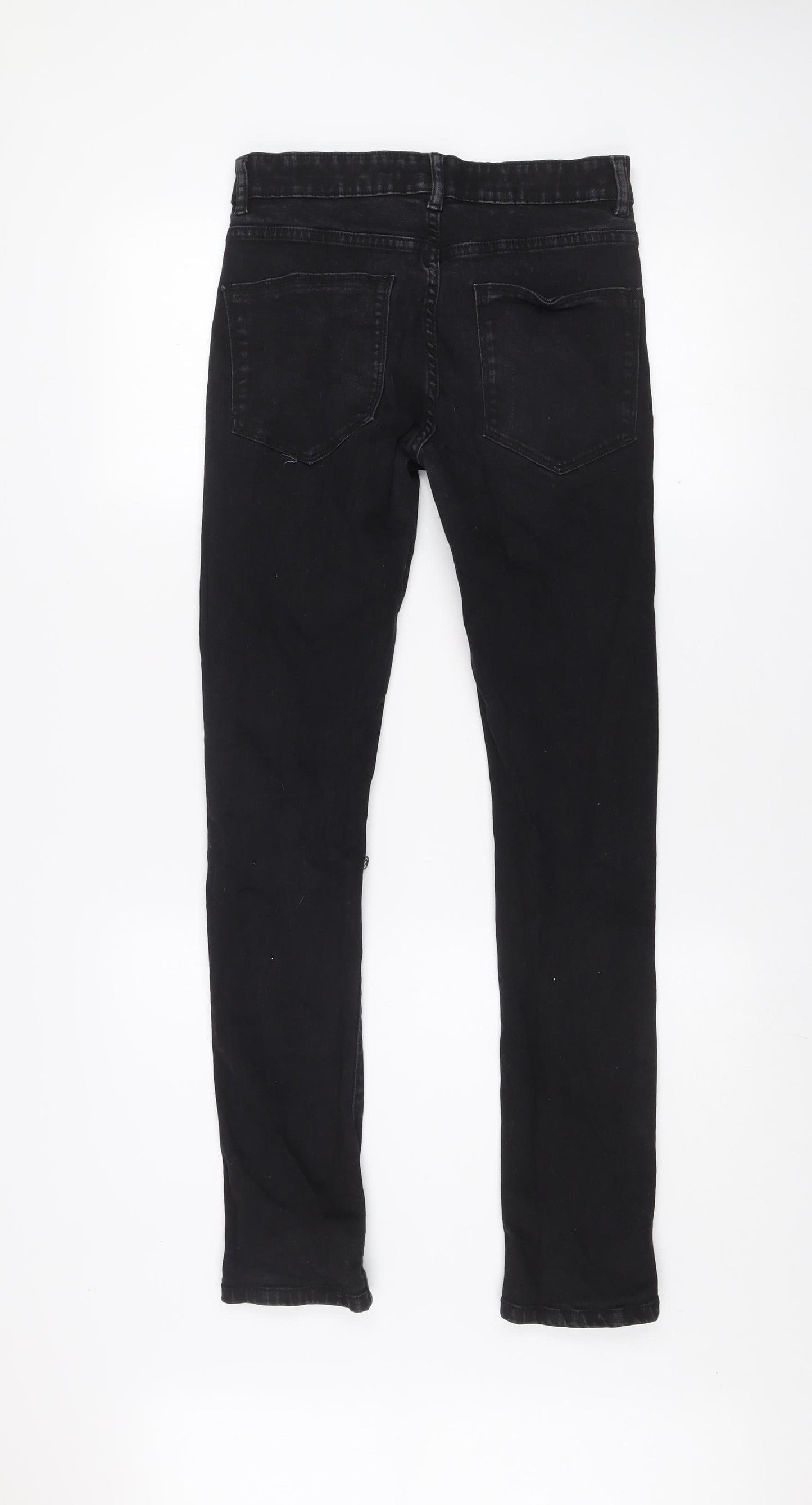 Very Man Black Skinny Fit Jeans Men’s Waist 28 Regular Distressed Denim