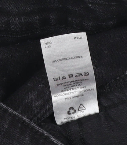 Very Man Black Skinny Fit Jeans Men’s Waist 28 Regular Distressed Denim