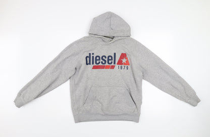 Mens UK Size S Diesel Grey Pullover Hoodie