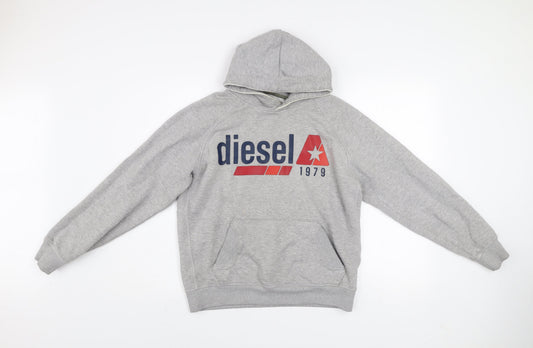 Mens UK Size S Diesel Grey Pullover Hoodie