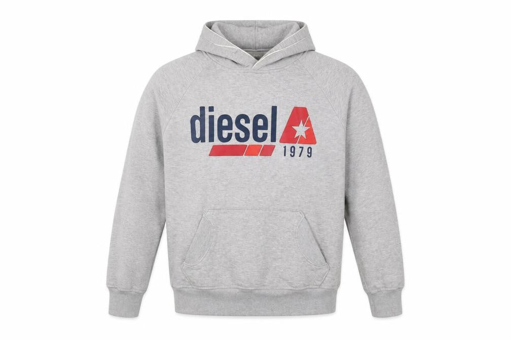 Mens UK Size S Diesel Grey Pullover Hoodie