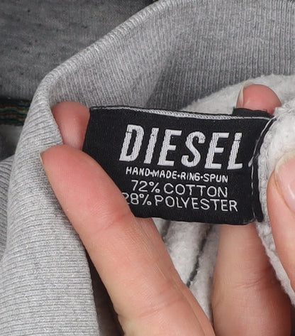Mens UK Size S Diesel Grey Pullover Hoodie