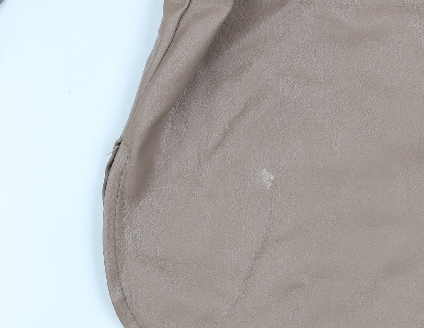 Primark Womens Beige Faux Leather Button Jacket Size 8