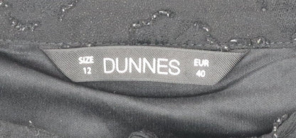Dunnes Women’s Black Size 12 Ruffle Long Sleeve Shift Dress