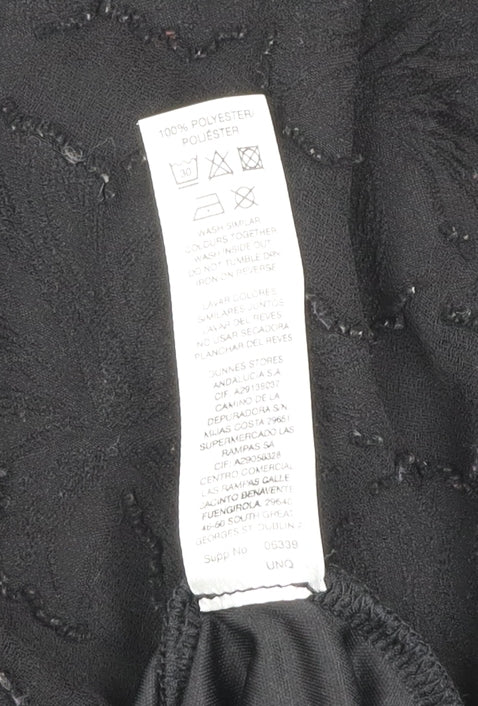 Dunnes Women’s Black Size 12 Ruffle Long Sleeve Shift Dress